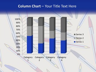 A Group Of Pens On A White Background PowerPoint Template