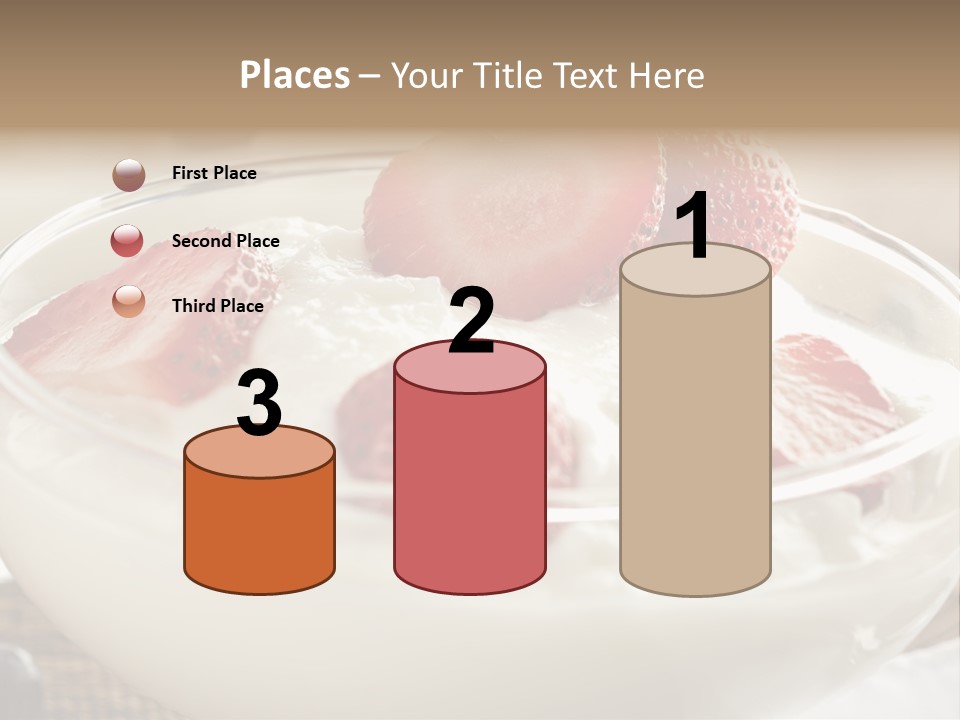 A Bowl Of Yogurt With Strawberries And Blueberries PowerPoint Template