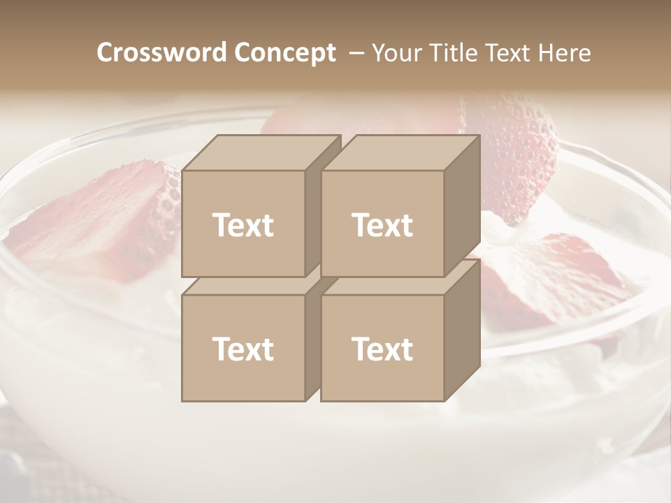 A Bowl Of Yogurt With Strawberries And Blueberries PowerPoint Template