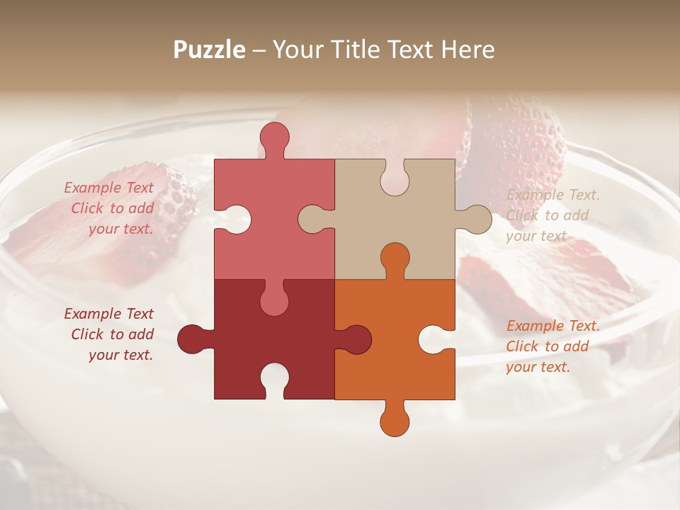 A Bowl Of Yogurt With Strawberries And Blueberries PowerPoint Template