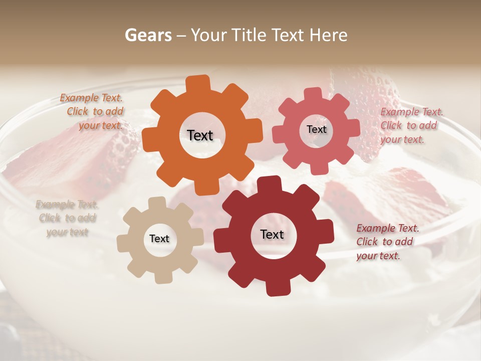 A Bowl Of Yogurt With Strawberries And Blueberries PowerPoint Template