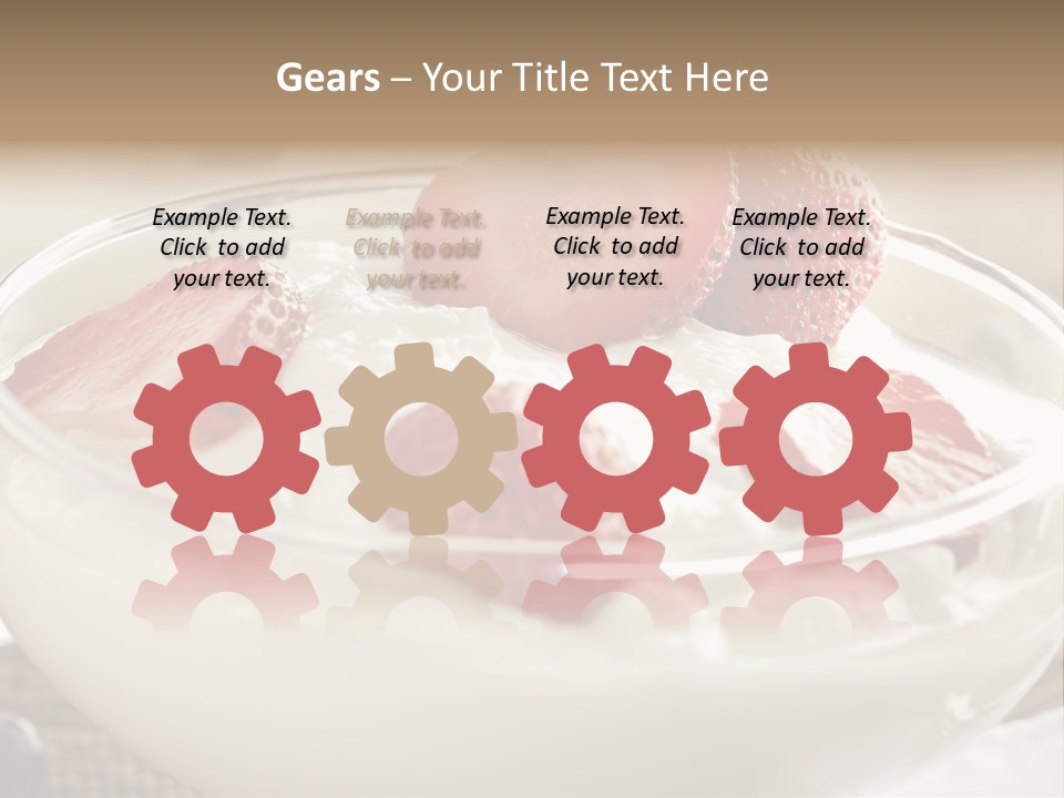 A Bowl Of Yogurt With Strawberries And Blueberries PowerPoint Template