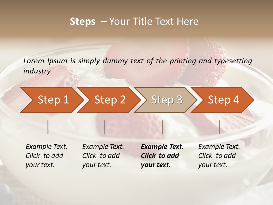 A Bowl Of Yogurt With Strawberries And Blueberries PowerPoint Template