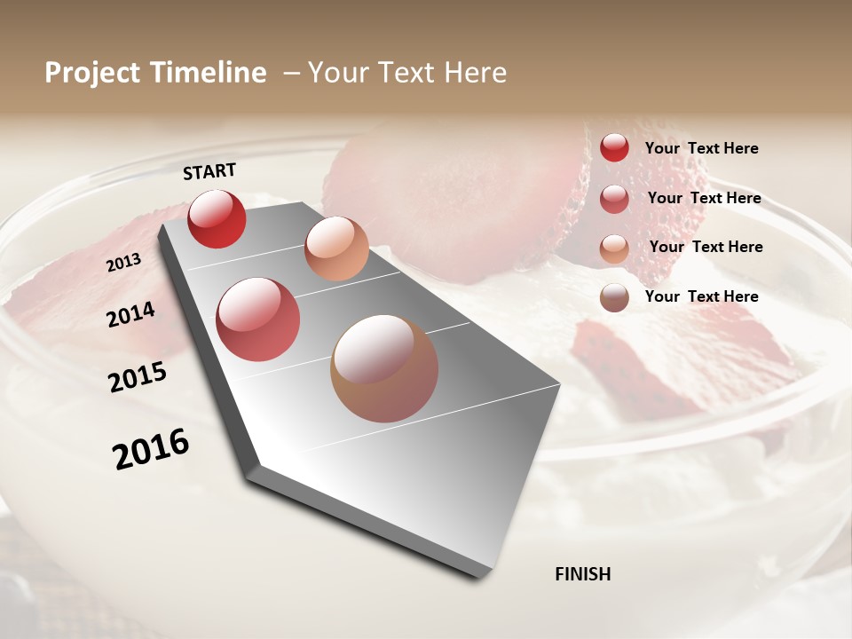 A Bowl Of Yogurt With Strawberries And Blueberries PowerPoint Template