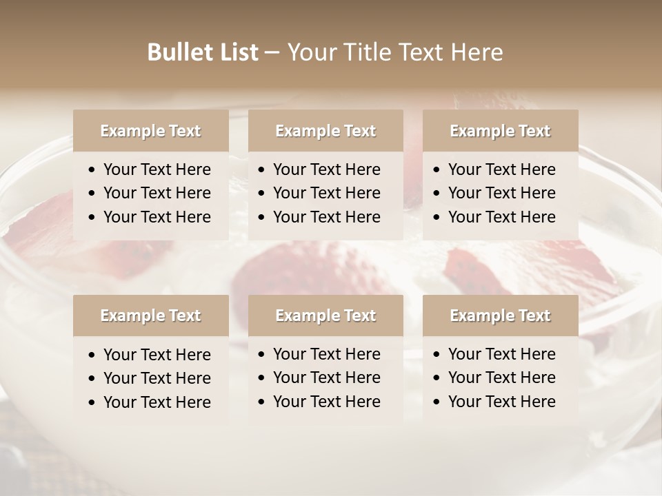 A Bowl Of Yogurt With Strawberries And Blueberries PowerPoint Template