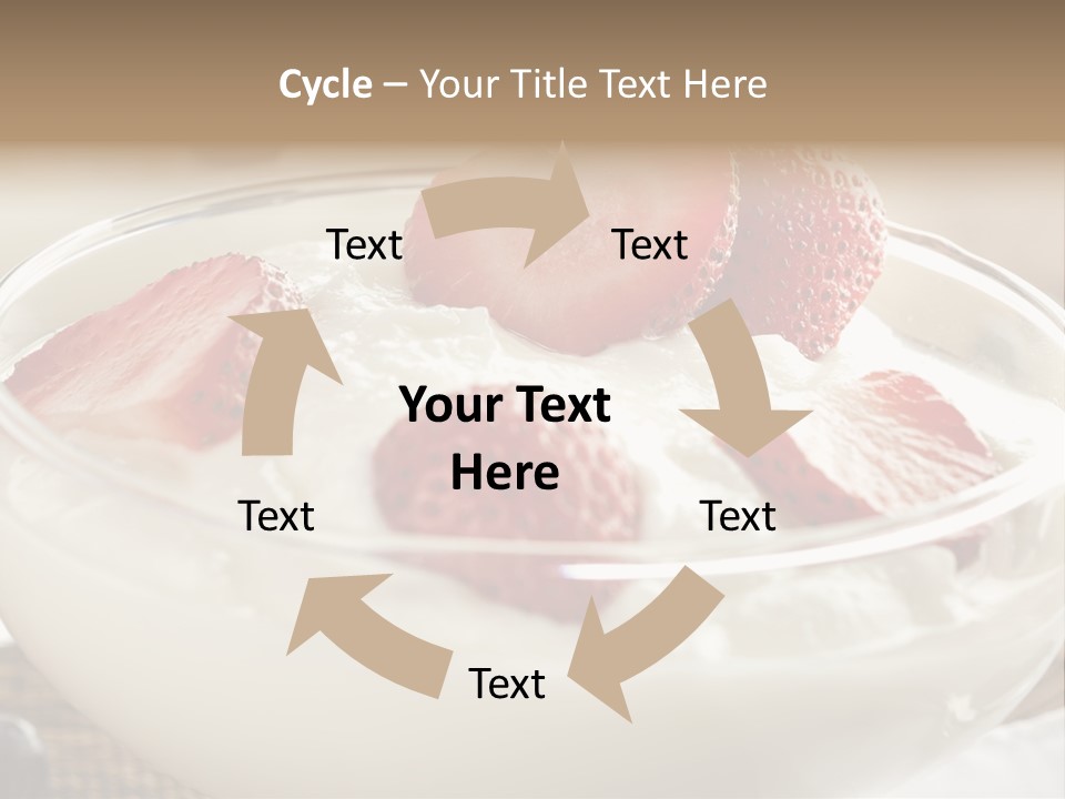 A Bowl Of Yogurt With Strawberries And Blueberries PowerPoint Template