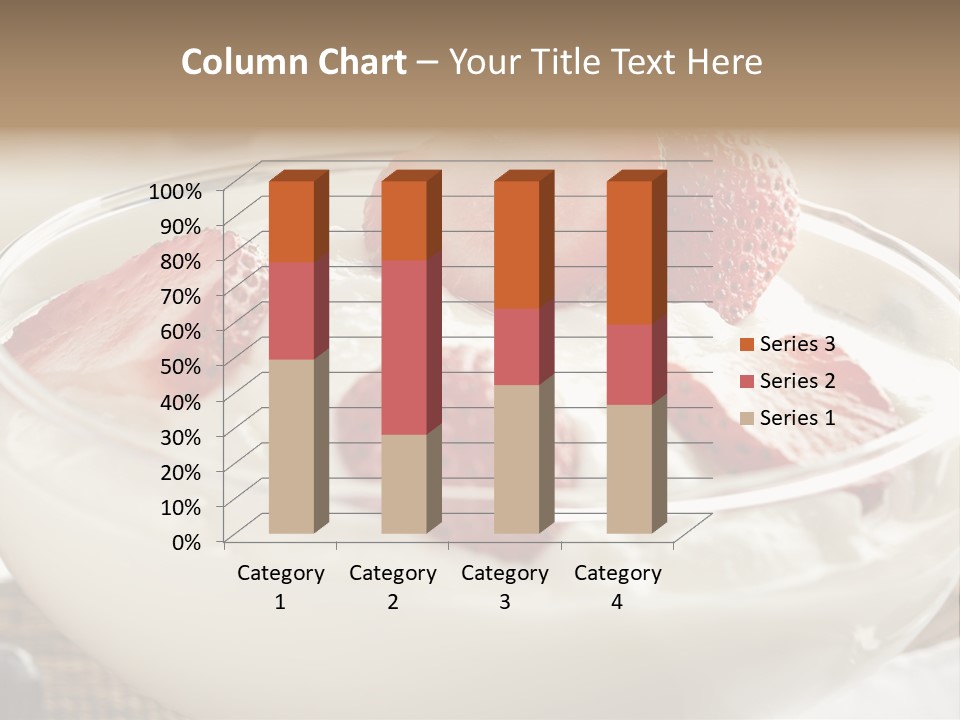A Bowl Of Yogurt With Strawberries And Blueberries PowerPoint Template