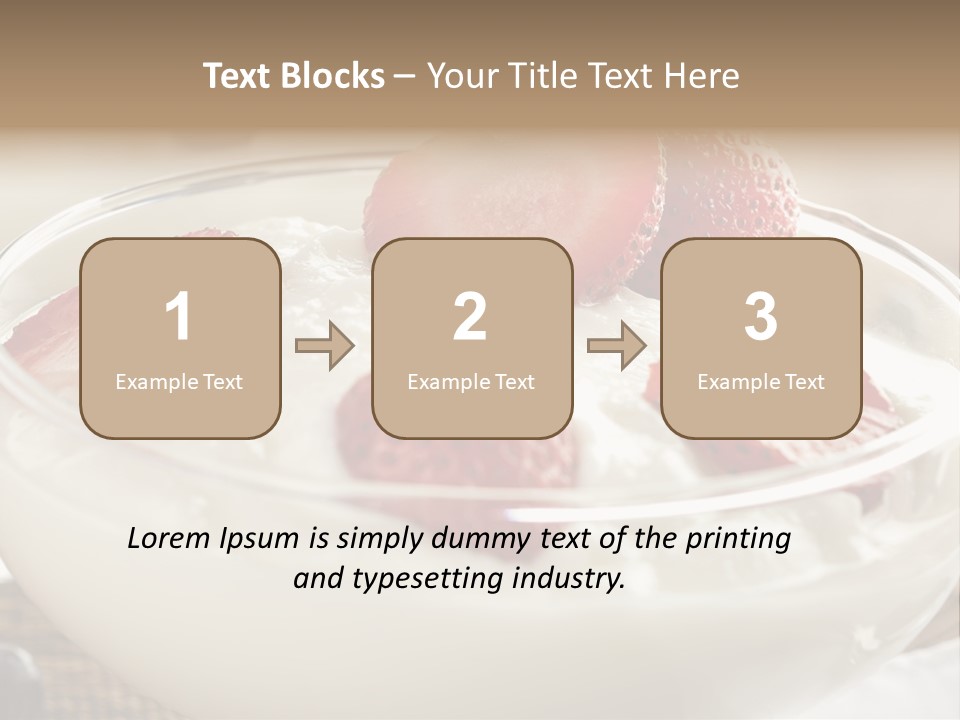 A Bowl Of Yogurt With Strawberries And Blueberries PowerPoint Template