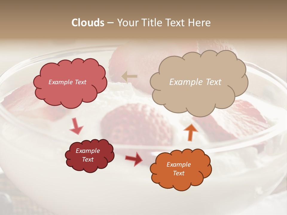 A Bowl Of Yogurt With Strawberries And Blueberries PowerPoint Template