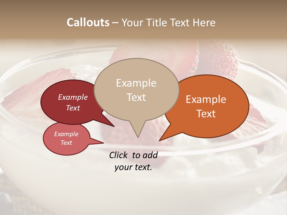 A Bowl Of Yogurt With Strawberries And Blueberries PowerPoint Template