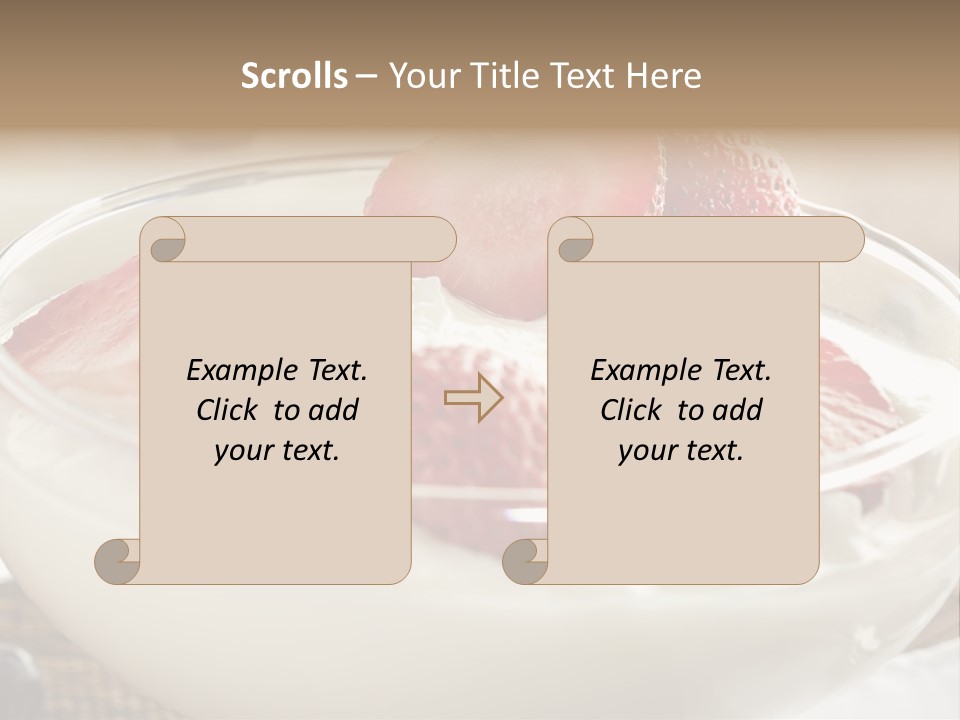 A Bowl Of Yogurt With Strawberries And Blueberries PowerPoint Template