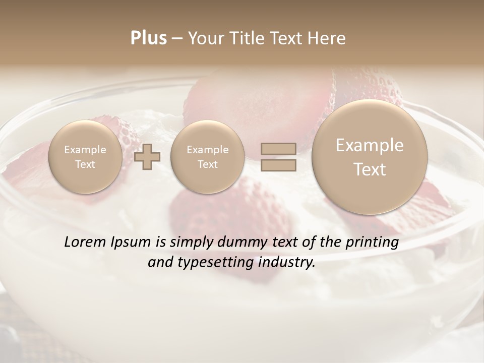 A Bowl Of Yogurt With Strawberries And Blueberries PowerPoint Template