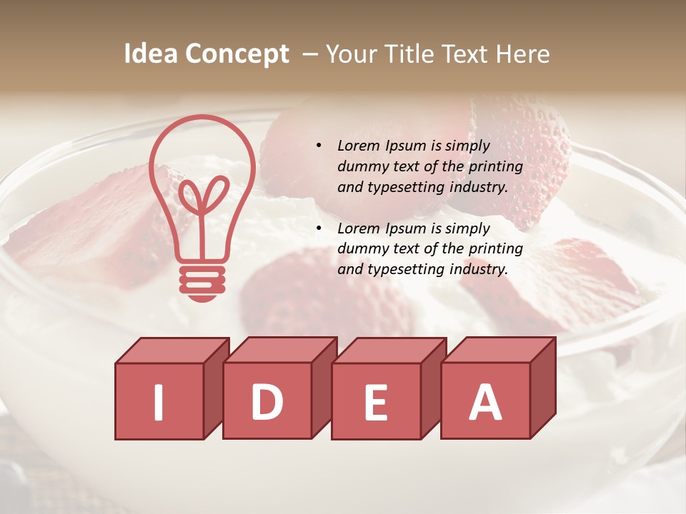 A Bowl Of Yogurt With Strawberries And Blueberries PowerPoint Template