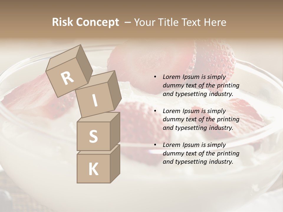 A Bowl Of Yogurt With Strawberries And Blueberries PowerPoint Template