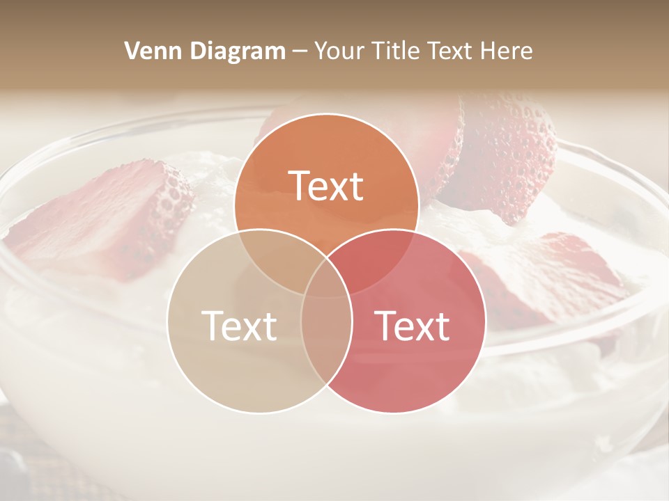 A Bowl Of Yogurt With Strawberries And Blueberries PowerPoint Template