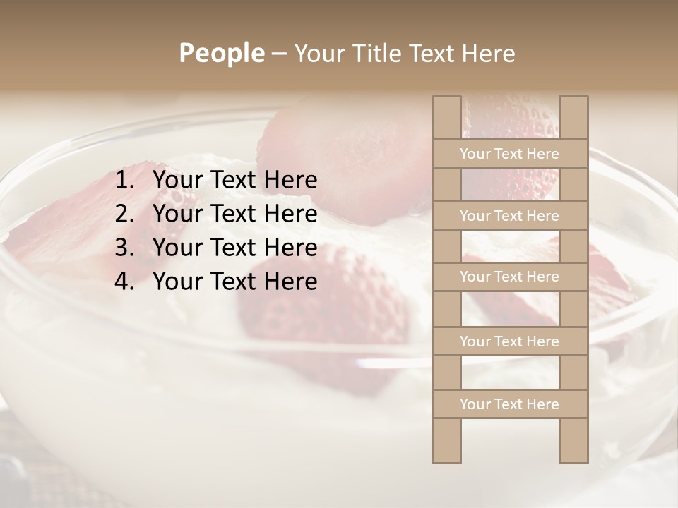 A Bowl Of Yogurt With Strawberries And Blueberries PowerPoint Template