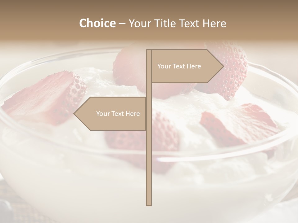 A Bowl Of Yogurt With Strawberries And Blueberries PowerPoint Template