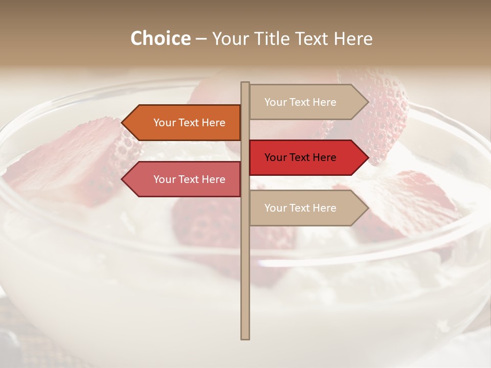 A Bowl Of Yogurt With Strawberries And Blueberries PowerPoint Template