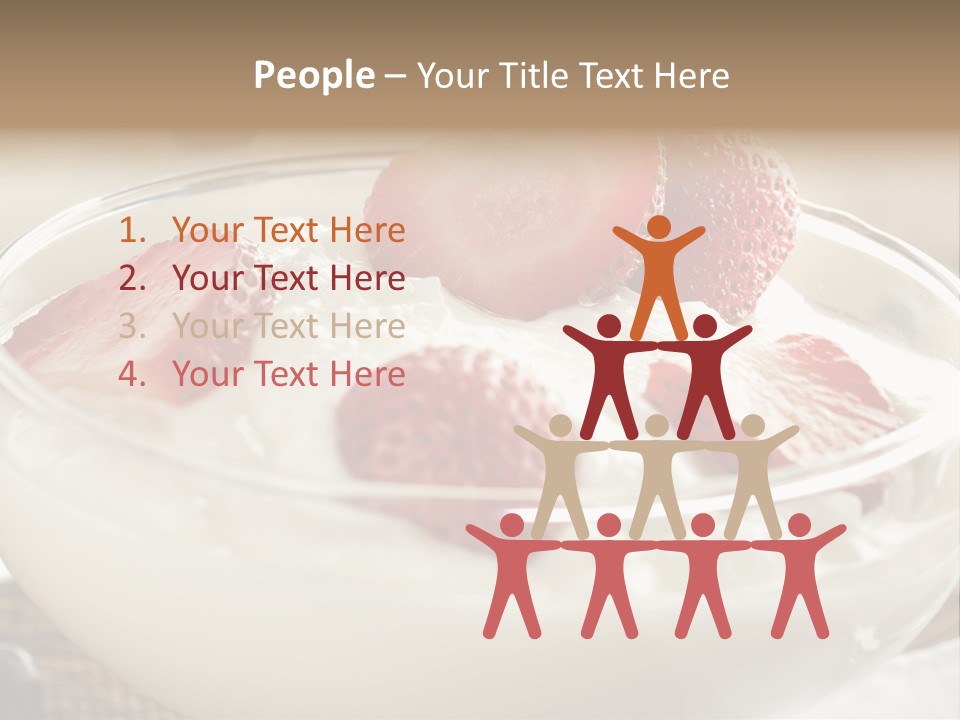 A Bowl Of Yogurt With Strawberries And Blueberries PowerPoint Template