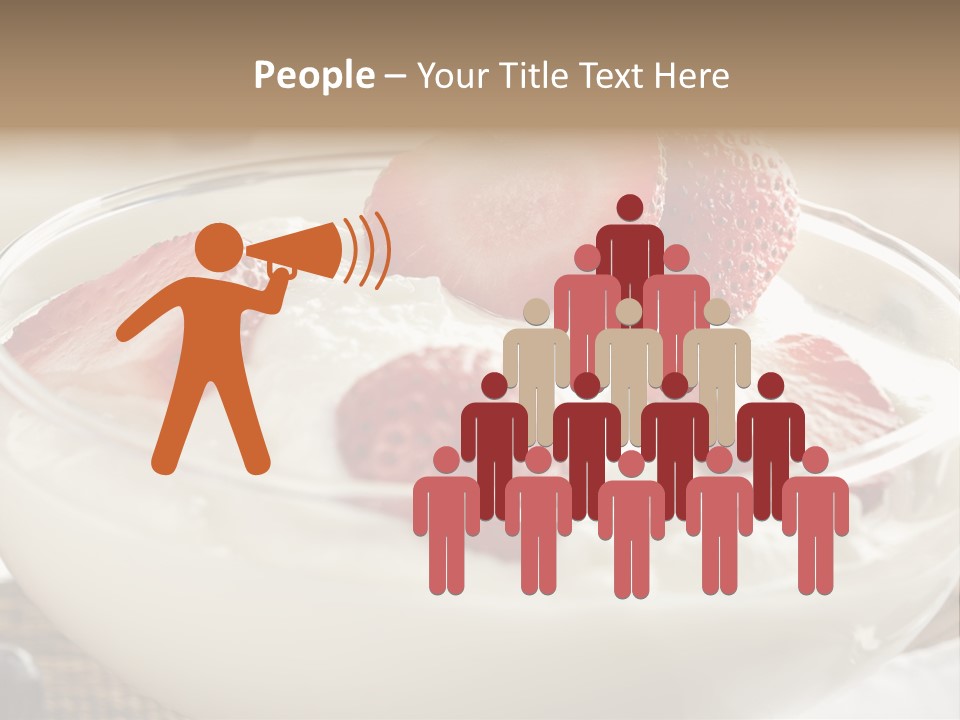 A Bowl Of Yogurt With Strawberries And Blueberries PowerPoint Template