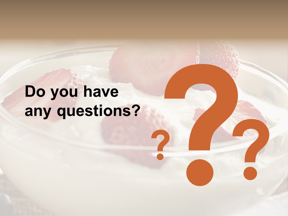 A Bowl Of Yogurt With Strawberries And Blueberries PowerPoint Template