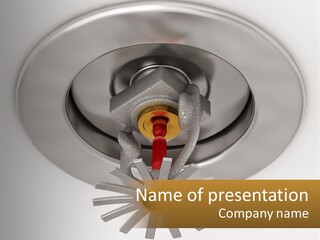 A Close Up Of A Metal Object On A White Surface PowerPoint Template