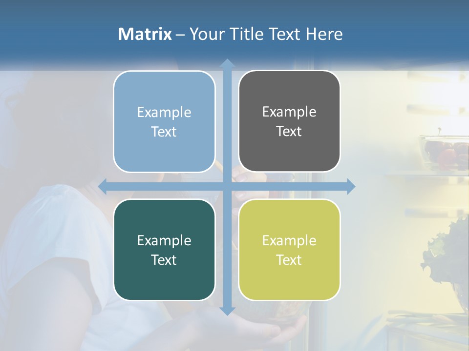 A Woman Eating Food From A Bowl In Front Of An Open Refrigerator PowerPoint Template