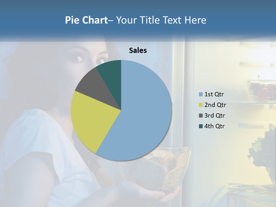 A Woman Eating Food From A Bowl In Front Of An Open Refrigerator PowerPoint Template