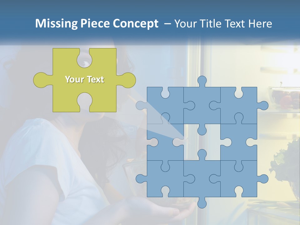 A Woman Eating Food From A Bowl In Front Of An Open Refrigerator PowerPoint Template