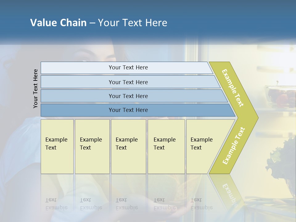 A Woman Eating Food From A Bowl In Front Of An Open Refrigerator PowerPoint Template