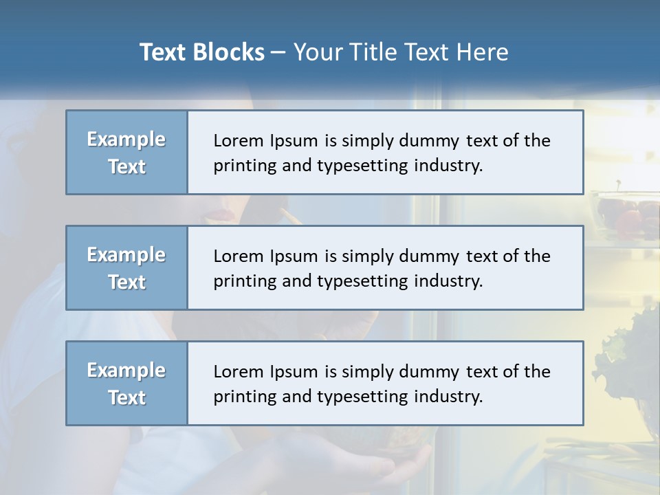 A Woman Eating Food From A Bowl In Front Of An Open Refrigerator PowerPoint Template