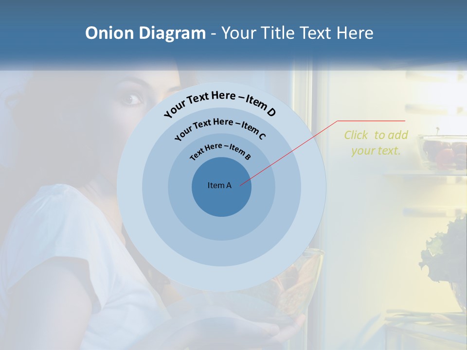 A Woman Eating Food From A Bowl In Front Of An Open Refrigerator PowerPoint Template
