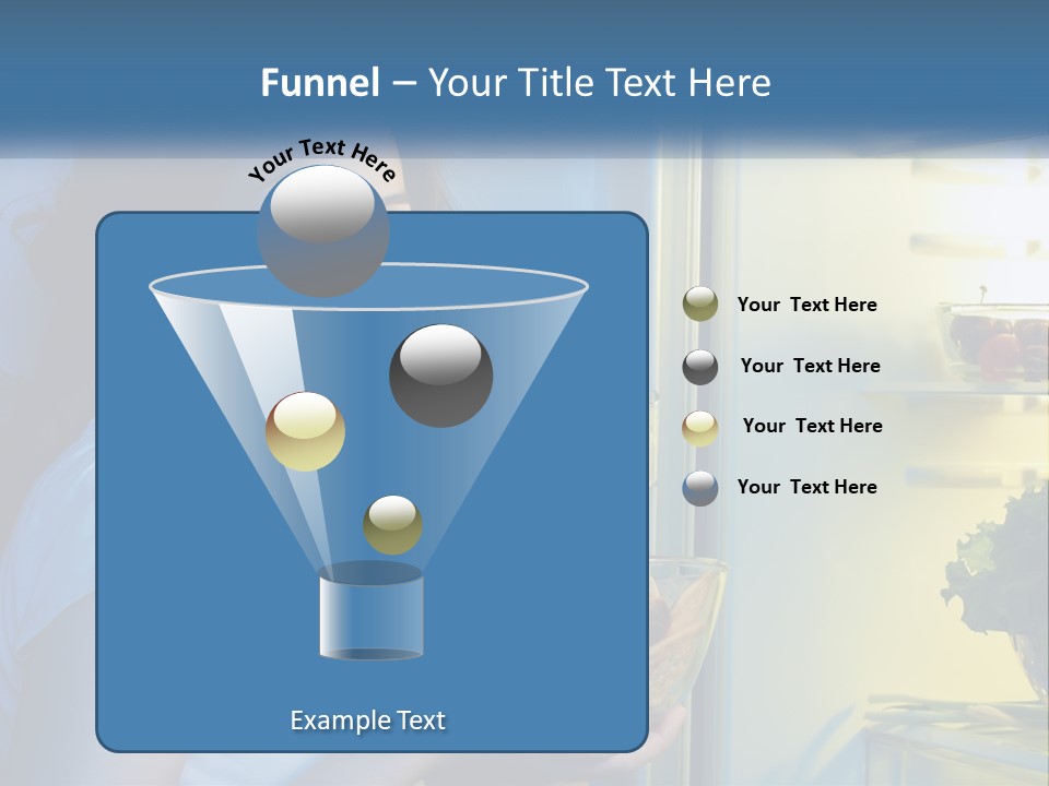 A Woman Eating Food From A Bowl In Front Of An Open Refrigerator PowerPoint Template
