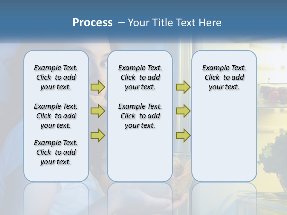 A Woman Eating Food From A Bowl In Front Of An Open Refrigerator PowerPoint Template