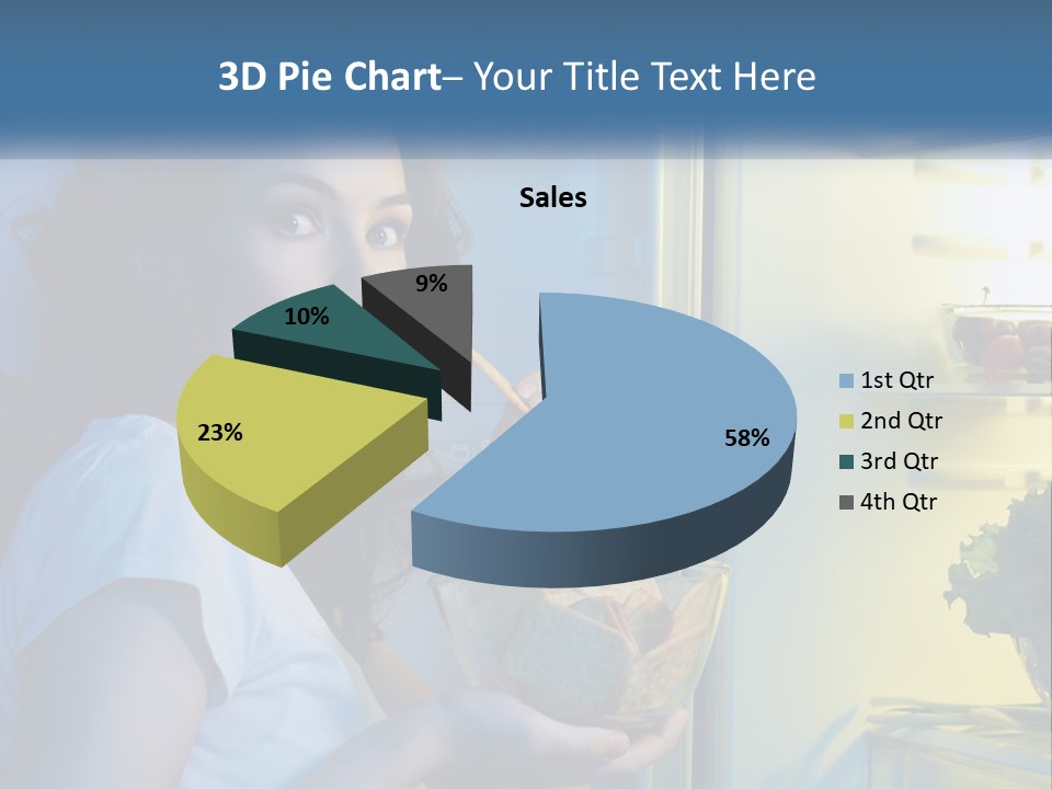 A Woman Eating Food From A Bowl In Front Of An Open Refrigerator PowerPoint Template