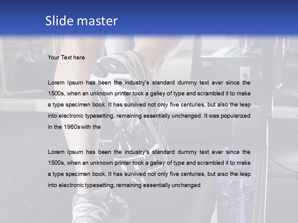 A Man Is Running On A Treadmill In A Gym PowerPoint Template