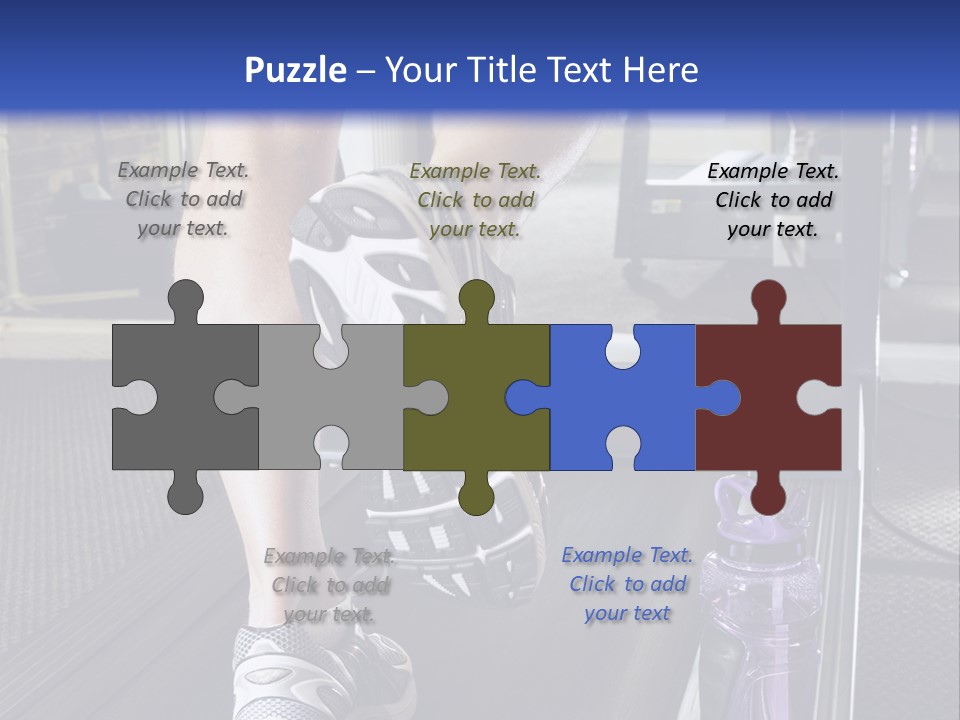 A Man Is Running On A Treadmill In A Gym PowerPoint Template