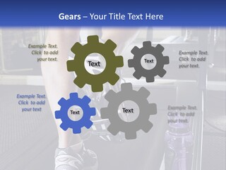 A Man Is Running On A Treadmill In A Gym PowerPoint Template