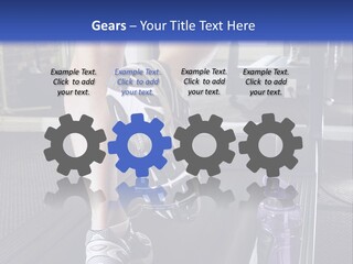 A Man Is Running On A Treadmill In A Gym PowerPoint Template