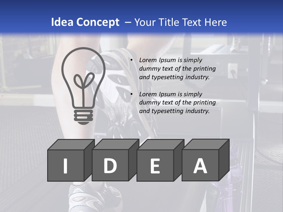 A Man Is Running On A Treadmill In A Gym PowerPoint Template