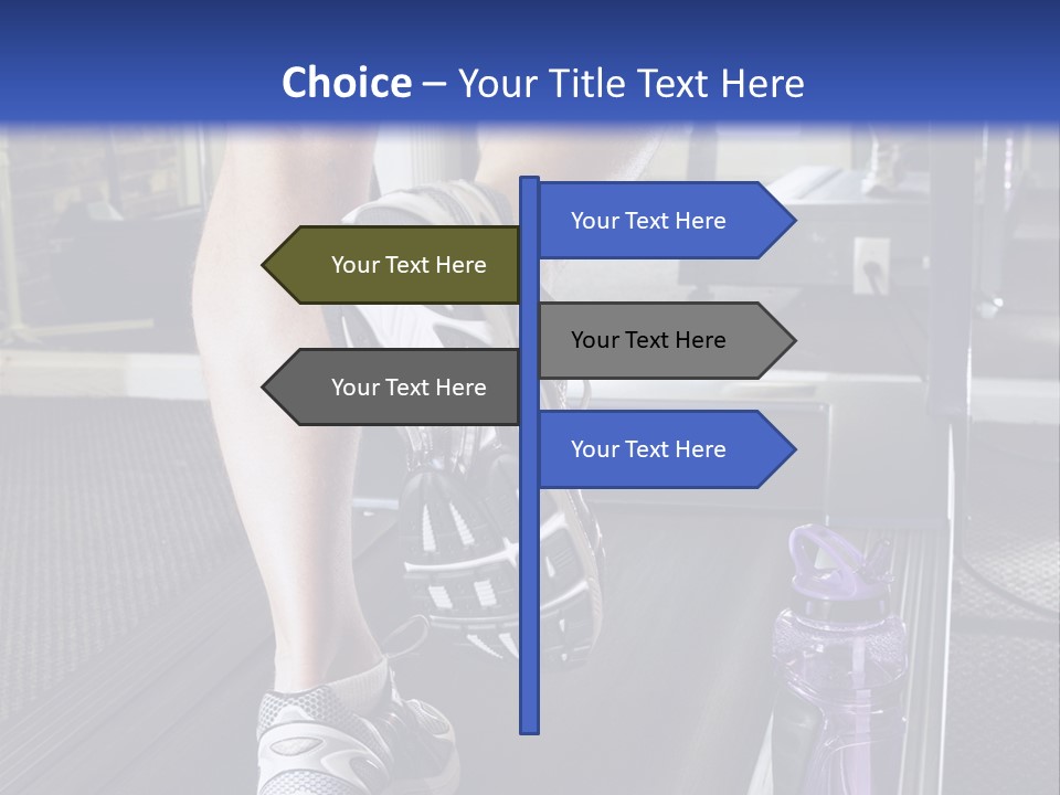 A Man Is Running On A Treadmill In A Gym PowerPoint Template