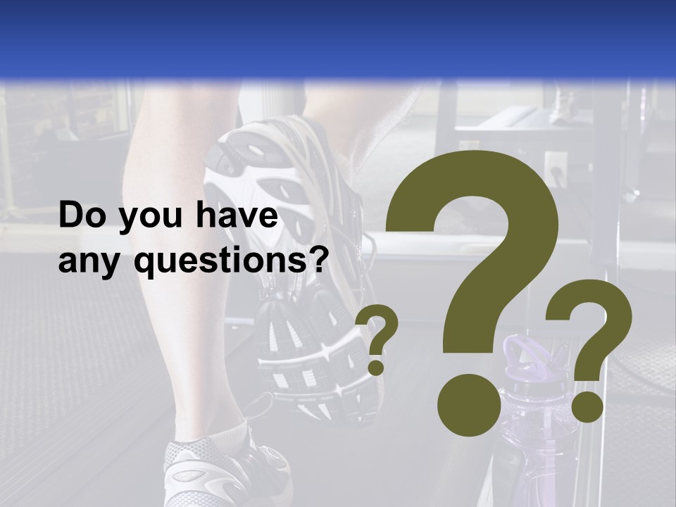 A Man Is Running On A Treadmill In A Gym PowerPoint Template