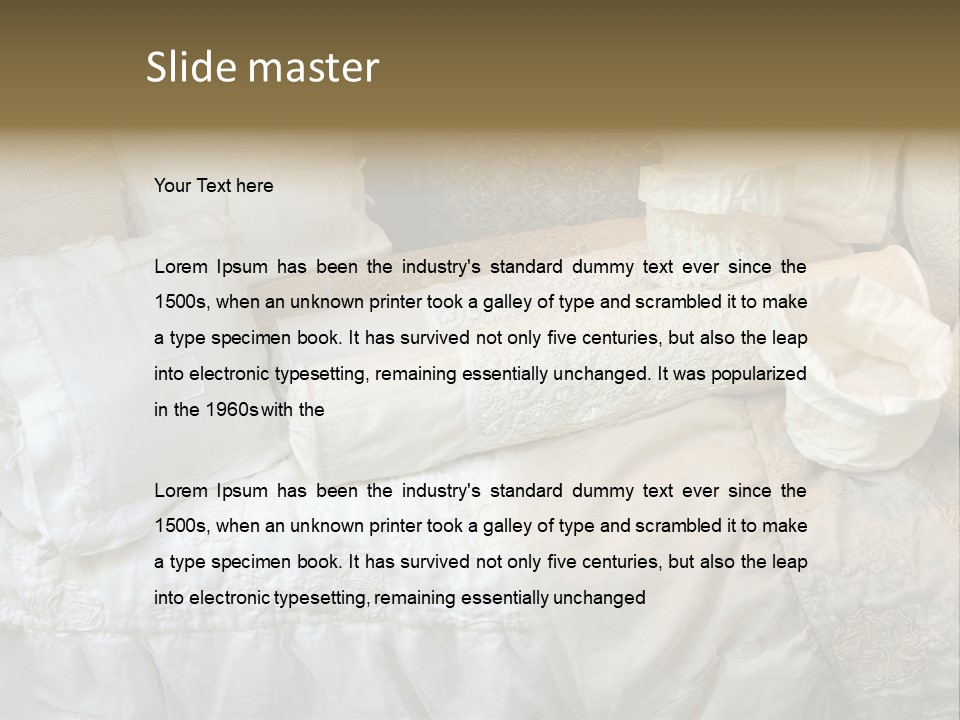 A Bunch Of Pillows On A Bed With A Name Of Presentation PowerPoint Template