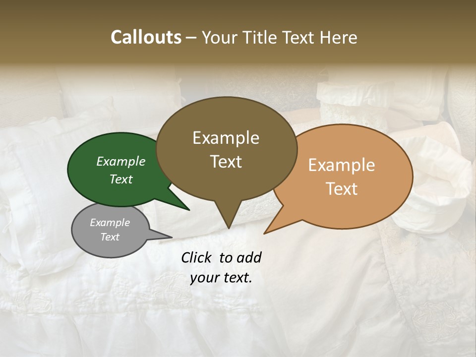 A Bunch Of Pillows On A Bed With A Name Of Presentation PowerPoint Template