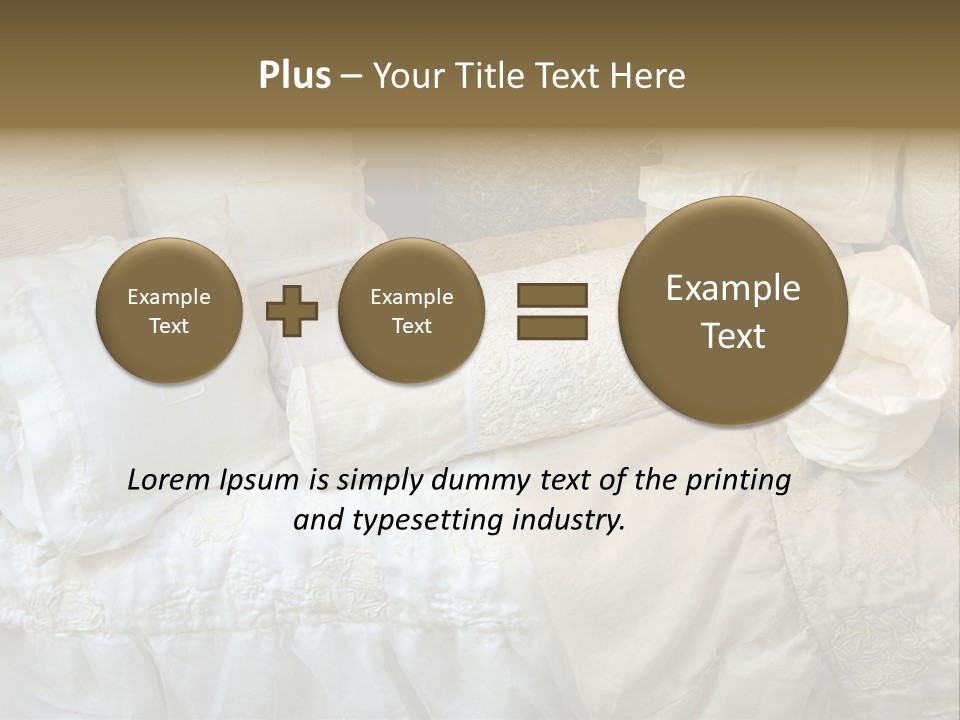 A Bunch Of Pillows On A Bed With A Name Of Presentation PowerPoint Template