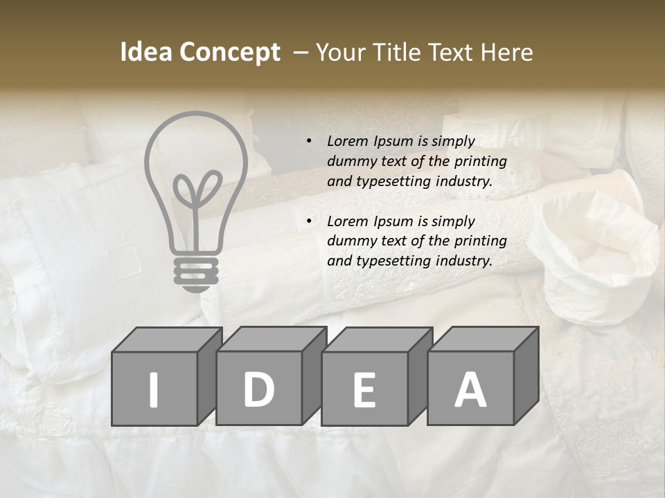 A Bunch Of Pillows On A Bed With A Name Of Presentation PowerPoint Template