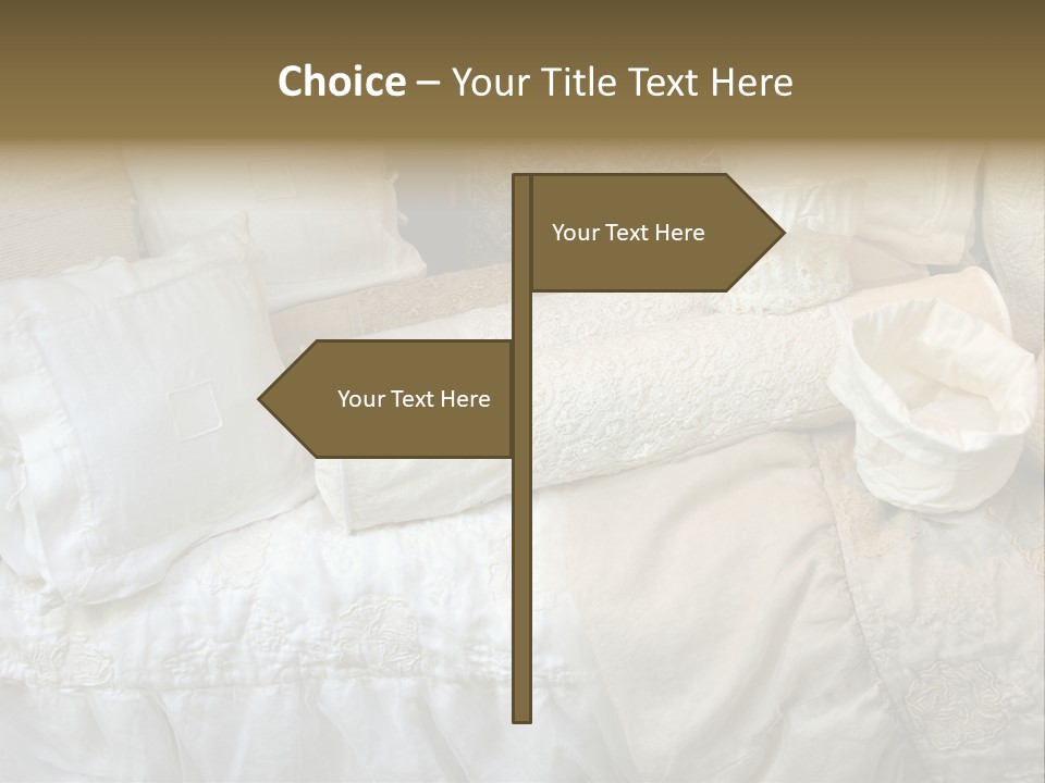 A Bunch Of Pillows On A Bed With A Name Of Presentation PowerPoint Template