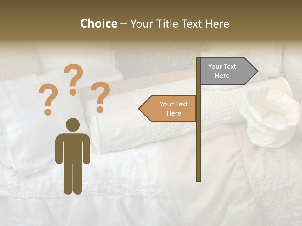 A Bunch Of Pillows On A Bed With A Name Of Presentation PowerPoint Template