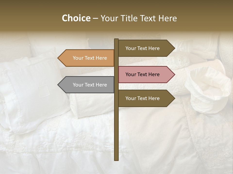 A Bunch Of Pillows On A Bed With A Name Of Presentation PowerPoint Template