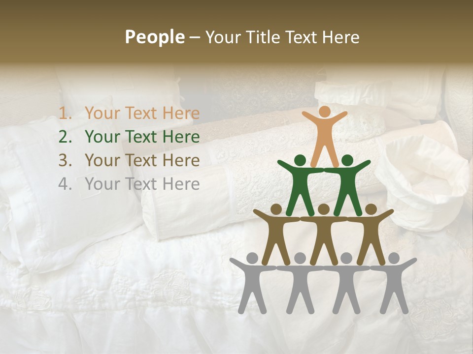 A Bunch Of Pillows On A Bed With A Name Of Presentation PowerPoint Template